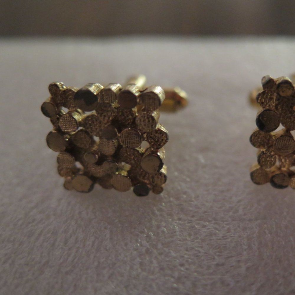Dante Gold plated Nugget men's cuff links French cuffs